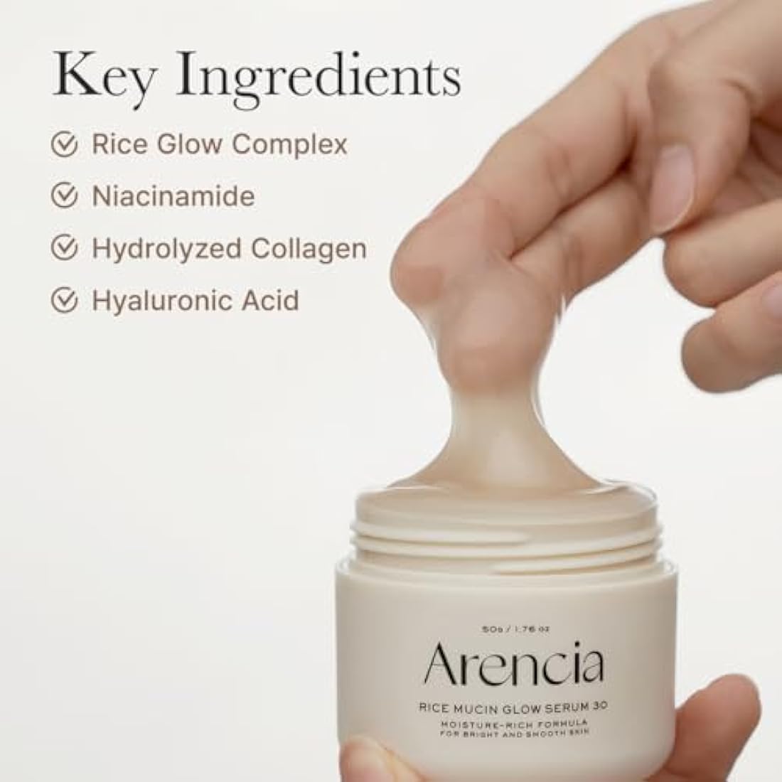 Arencia Rice Mucin Overnight Glow Face Mask Serum with Hyaluronic Acid