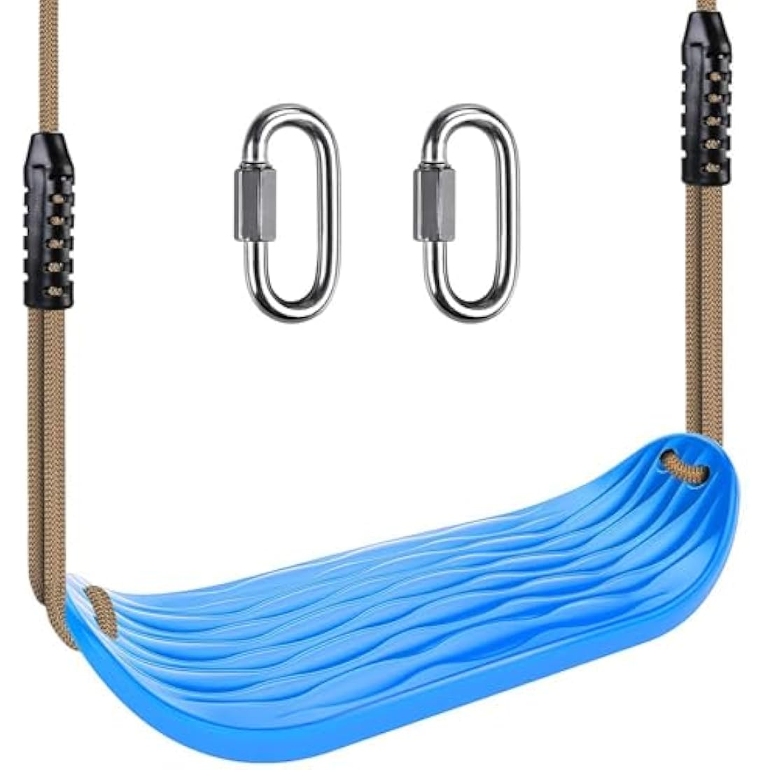SELEWARE Non-Slip Plastic Tree Swing Seat with Adjustable Nylon Rope