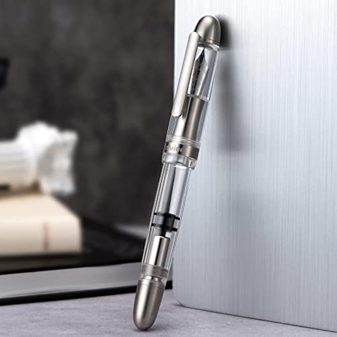 Asvine P36 Titanium Fountain Pen | Clear Acrylic Piston Filler Bock Nib