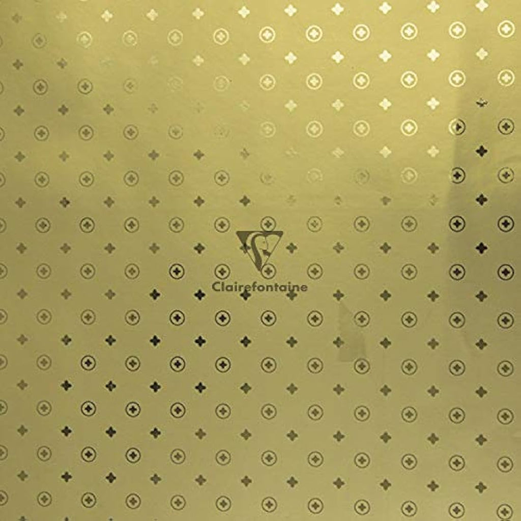 Clairefontaine Geometric Gift Wrap - 10 Rolls Black & Gold Premium 80g Paper