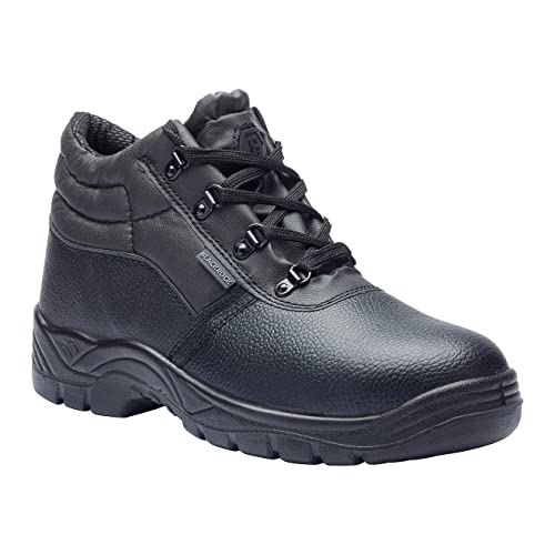 Jolof Store Steel Toe Cap Leather Chukka Work Boots - Black - Size 3