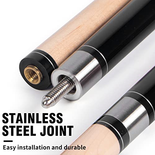 Aklot Pool Cues Set of 4 - 58" Canadian Maple Wood Sticks, 21 oz