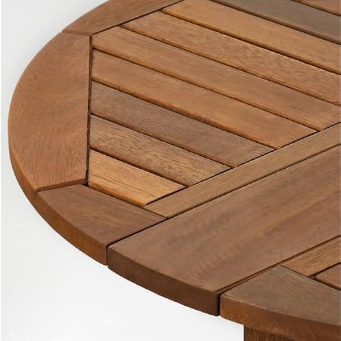Furinno Tioman Hardwood Gateleg Round Patio Table – Teak Oil Finish