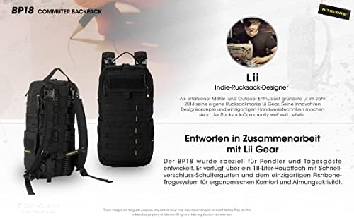 Nitecore BP18 Tactical Backpack – 18L Modular Outdoor Bag, Black