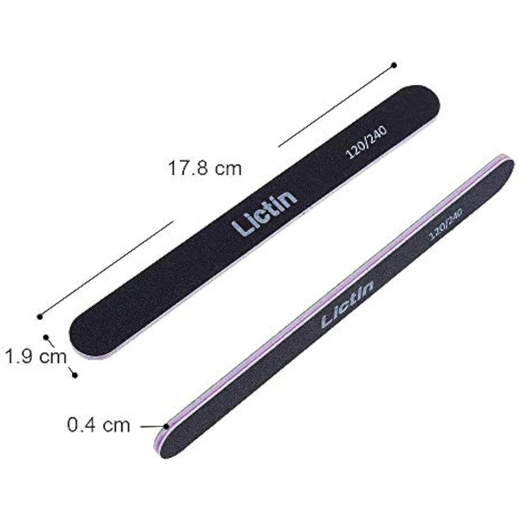 Lictin Professional Nail Files - 16 Pack 120/240 Grit Emery Boards