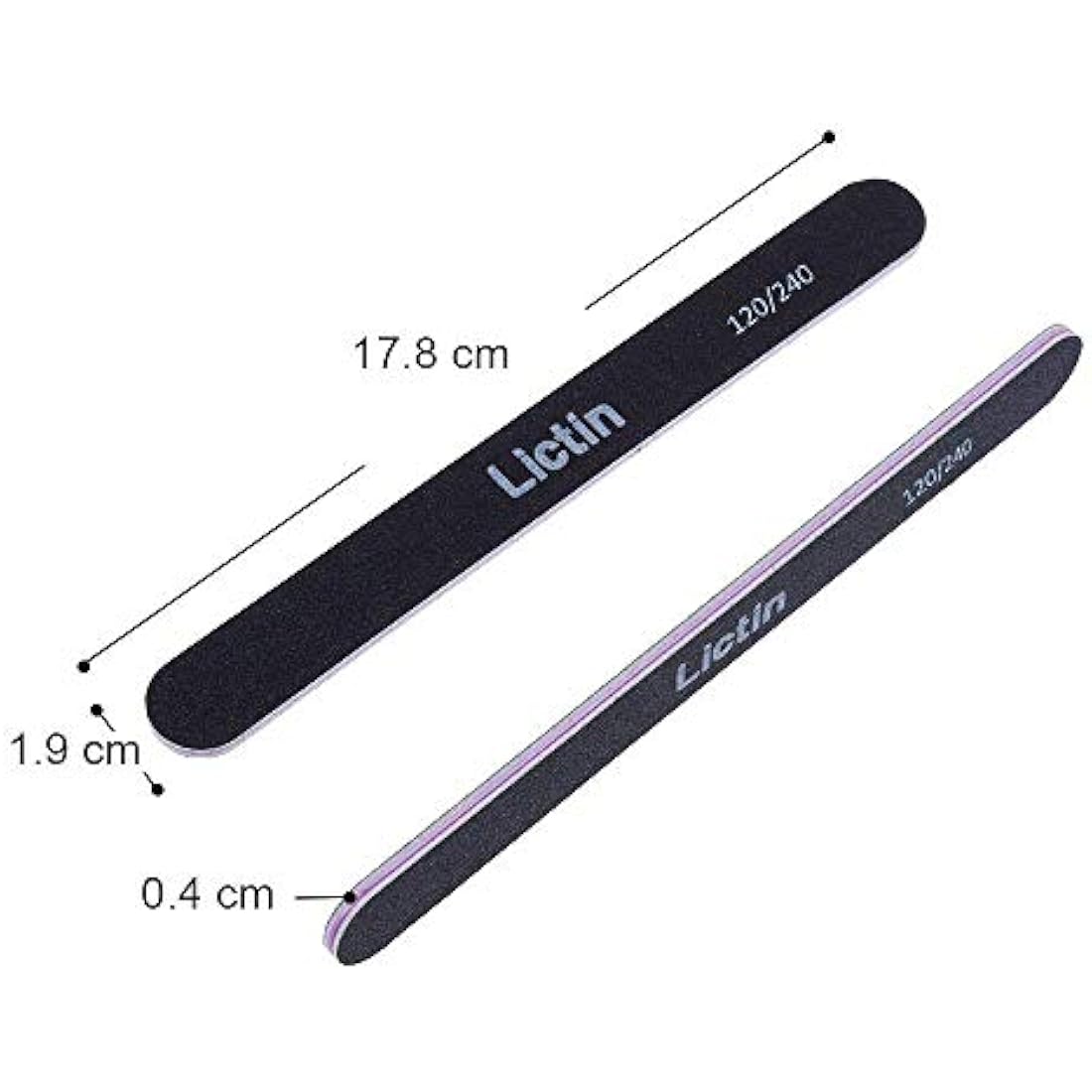 Lictin Professional Nail Files - 16 Pack 120/240 Grit Emery Boards