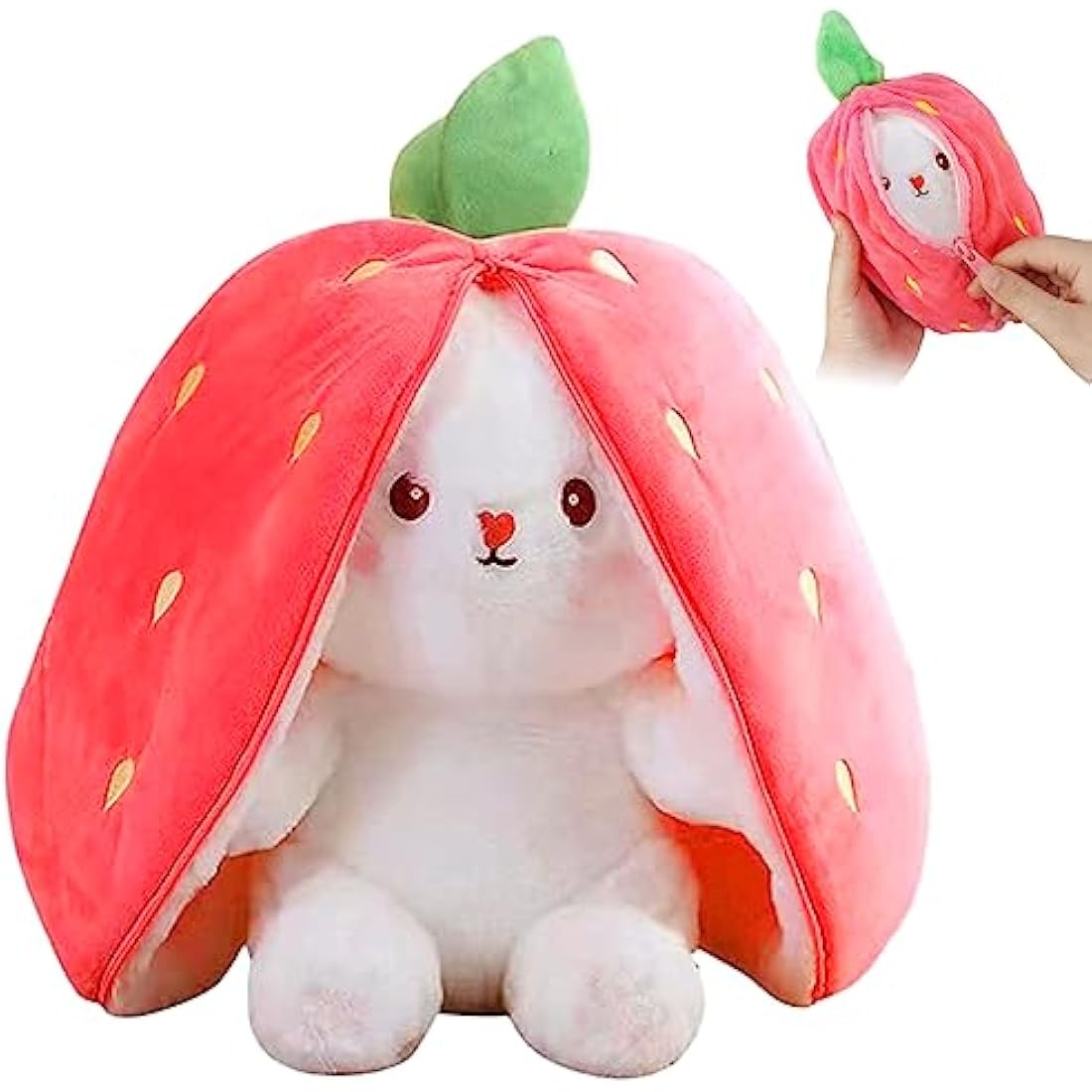 Reversible Easter Bunny Plush – 25cm Carrot Strawberry Toy
