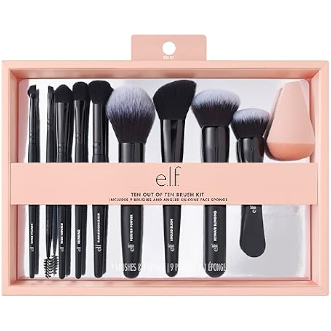 e.l.f. 10-Piece Makeup Brush Set | Vegan Synthetic Face & Eye Kit