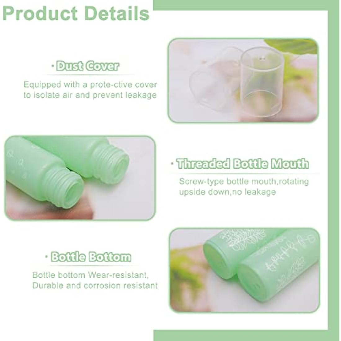 10ml Green Glass Perfume Spray Bottles – 10 Pack Travel Set