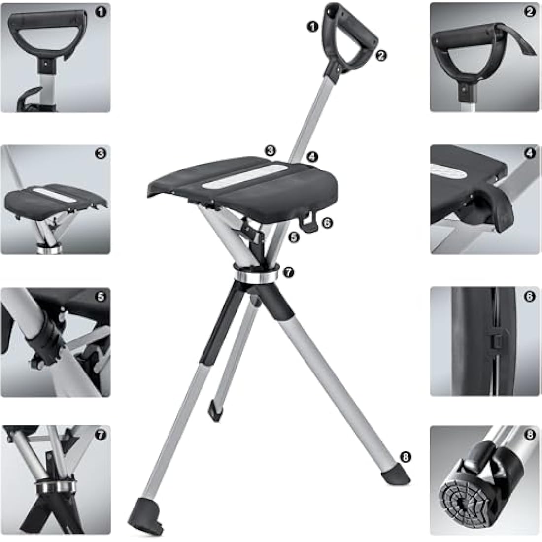 Ta-Da Chair Series 2 | Lightweight Folding Walking Stick with Seat