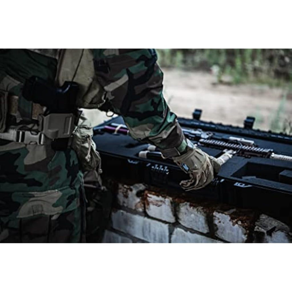 MEIJIA Waterproof Rolling Hard Rifle Case with Customizable Foam