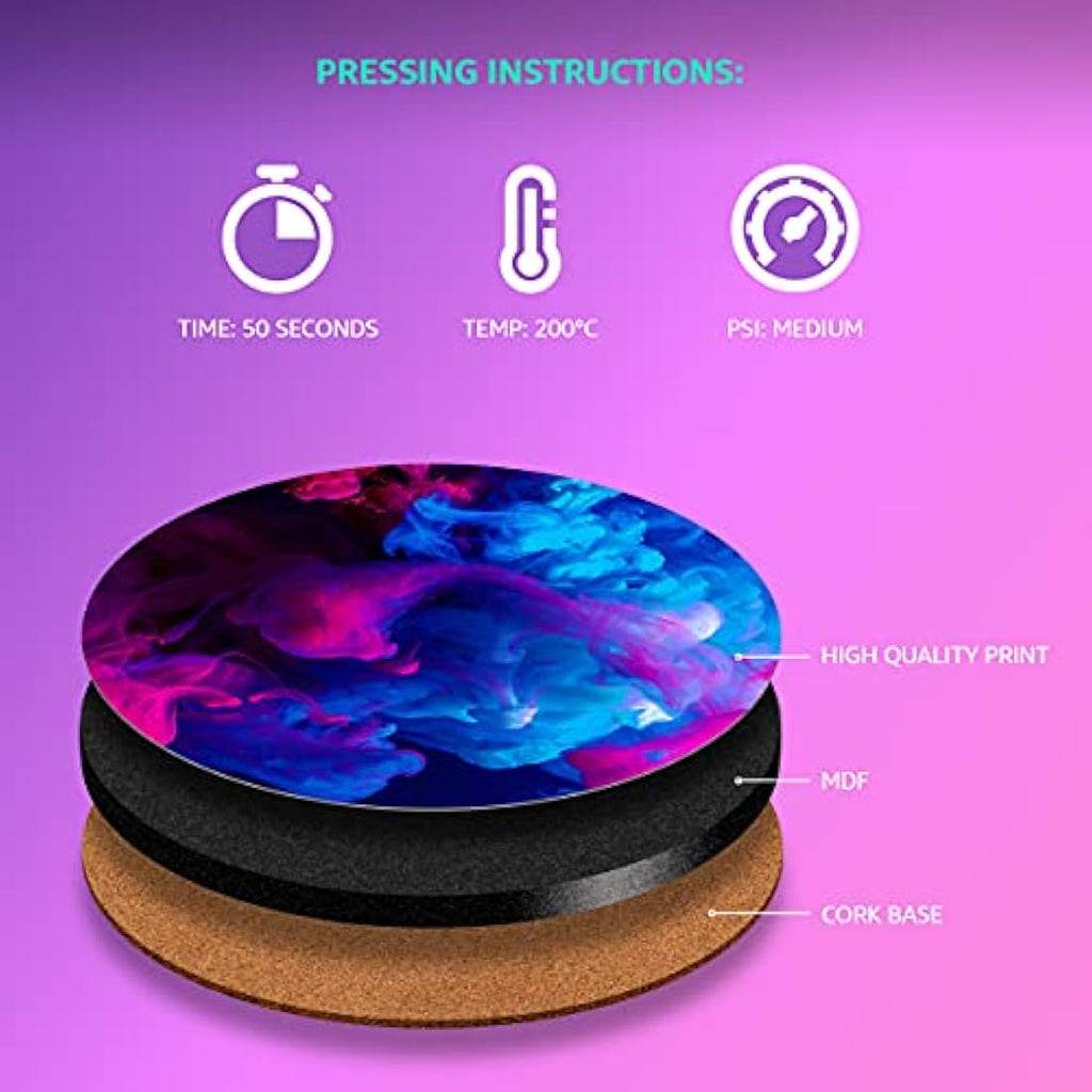 Jolof Store 50x Sublimation Coasters – 9cm Round Glossy MDF Cork Backed
