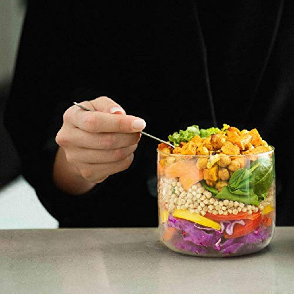 Black+Blum Glass Lunch Pot – 600ml Leakproof Meal Prep Bowl, Slate