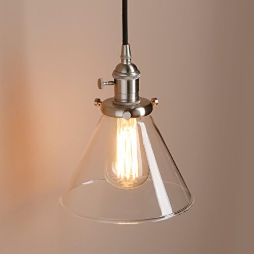 Industrial 3-Light Glass Pendant Chandelier – Brushed Metal