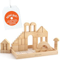 Merle Toys Wooden Building Blocks – 46-Piece FSC Beechwood Montessori Set