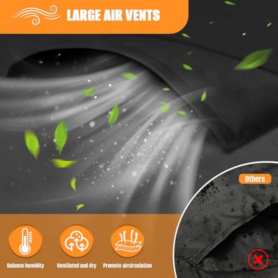 Kovshuiwe 4-Piece Patio Furniture Covers - 420D Heavy Duty Waterproof Black