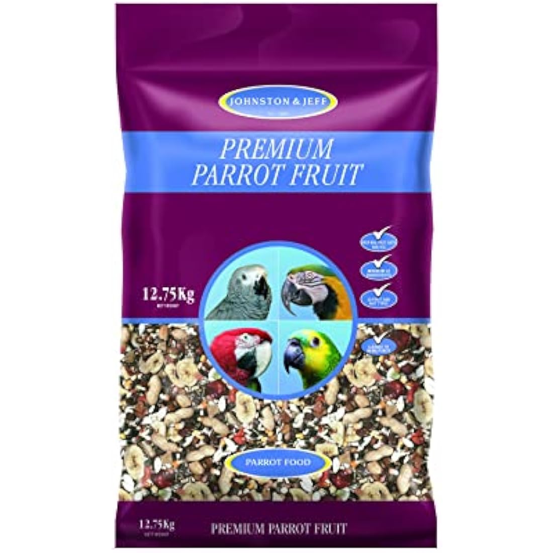 Johnston & Jeff Premium Fruit Parrot Food - 22 Ingredients, 12.75kg