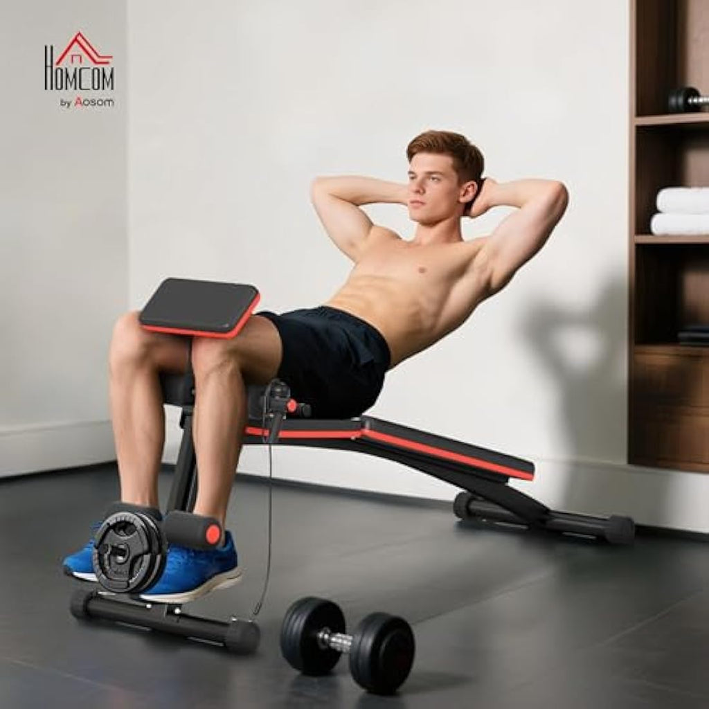 HOMCOM Foldable Weight Bench | 7-Level Incline Strength Training Bench