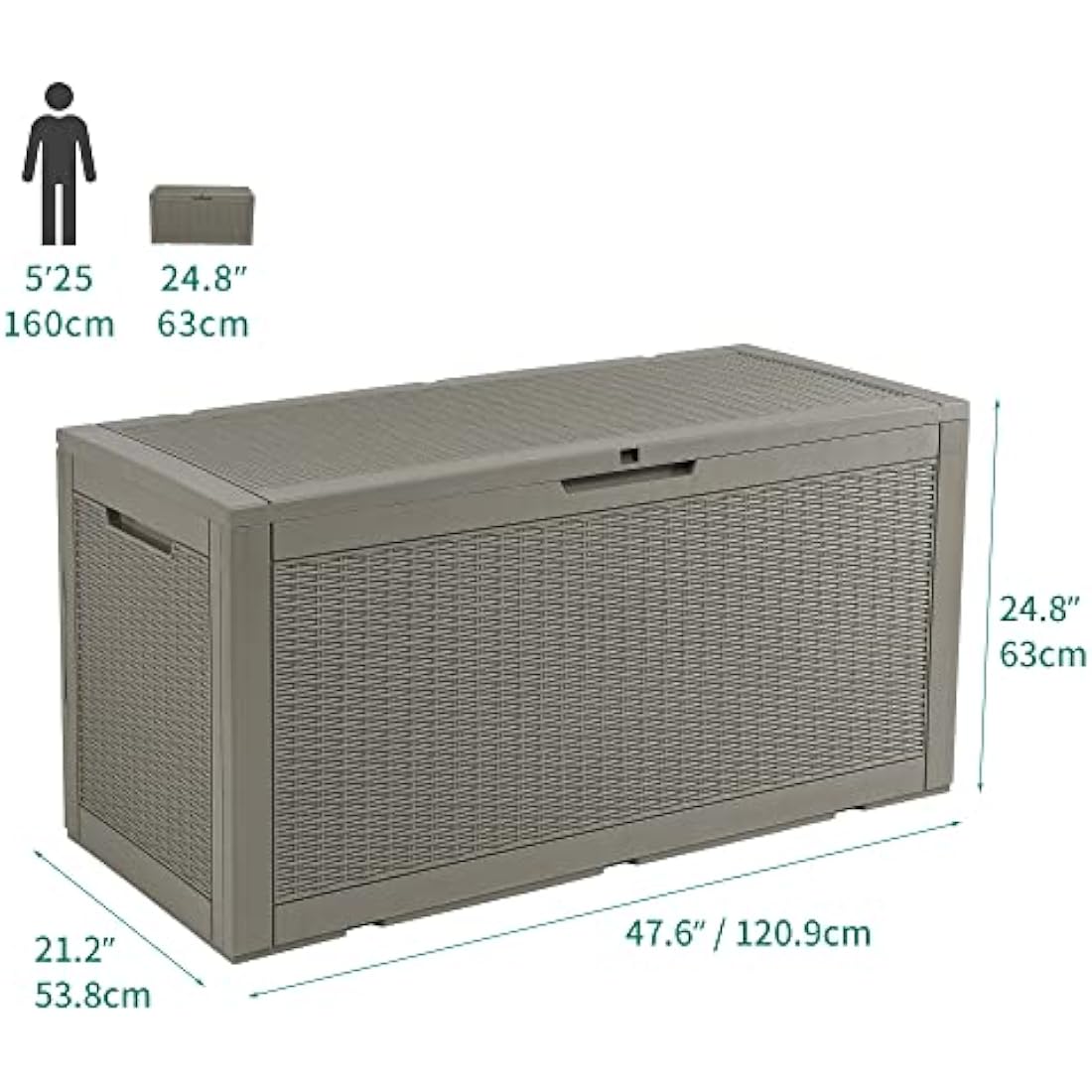 YITAHOME 380L Outdoor Garden Storage Box – Waterproof Lockable Deck Box