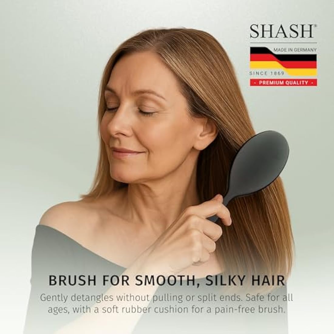 SHASH Boar & Nylon Bristle Hair Brush – Large Detangler for Thick Hair