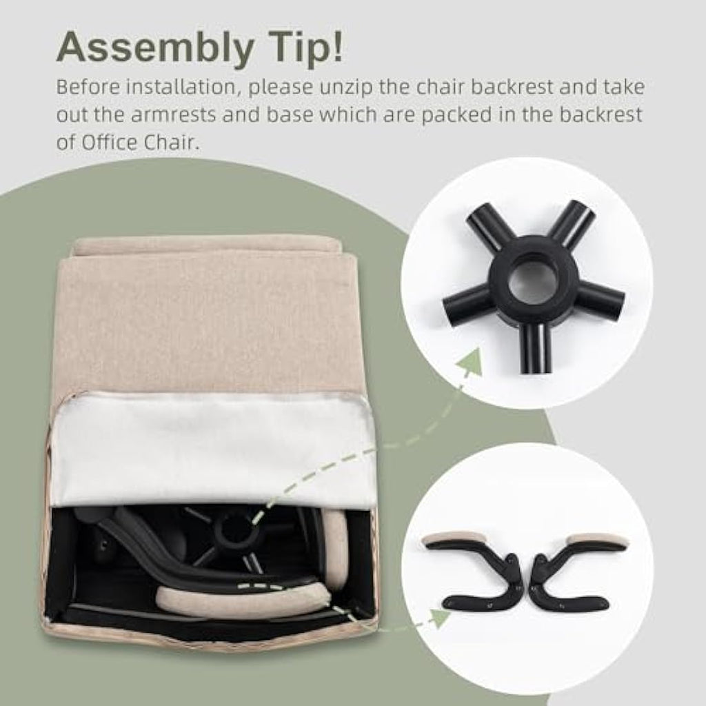 CASTLOVE Ergonomic Office Chair – High Back Fabric Desk Chair with Flip-Up Arms