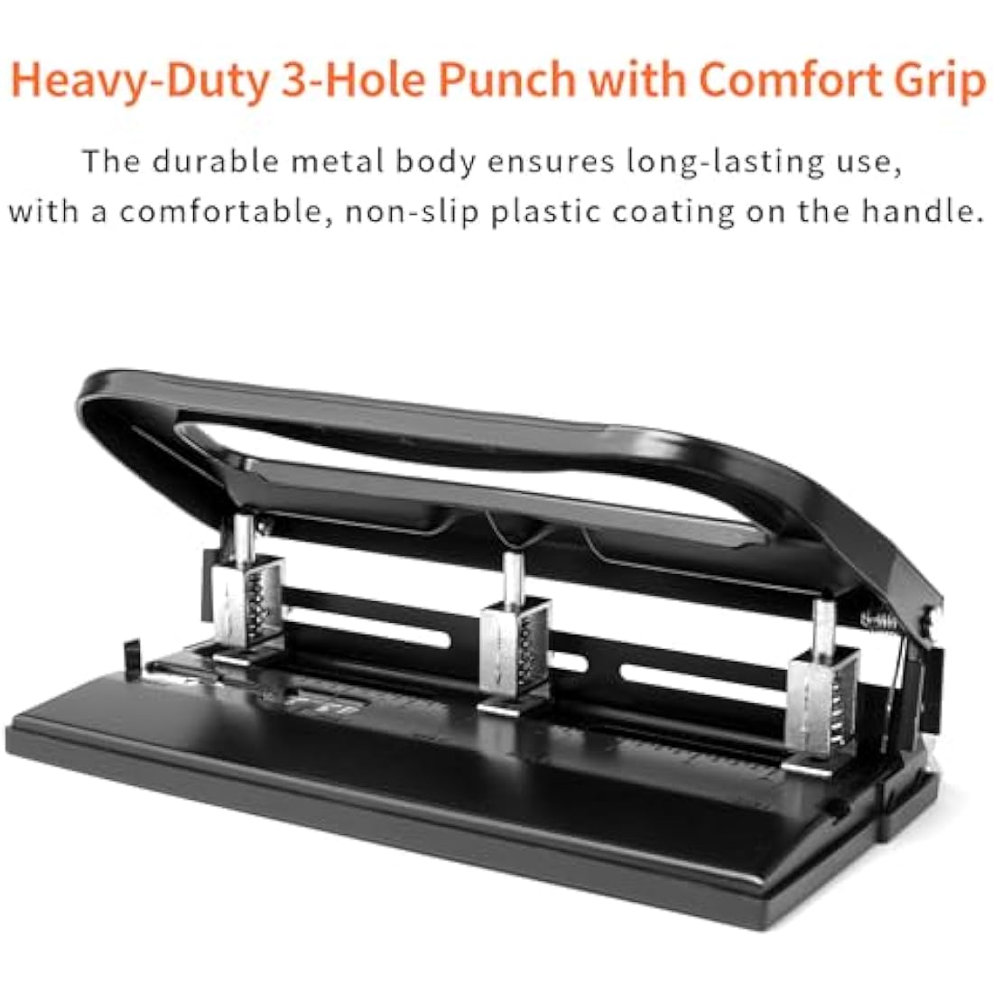XOOL Heavy Duty 3 Hole Punch | 40-Sheet Capacity Adjustable Metal Puncher