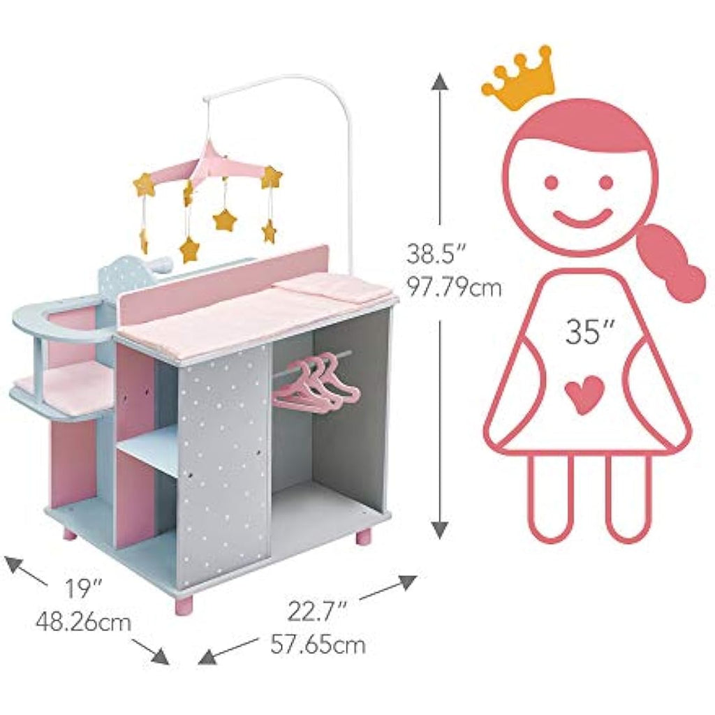 Olivia's Little World 6-in-1 Wooden Baby Doll Nursery Changing Station