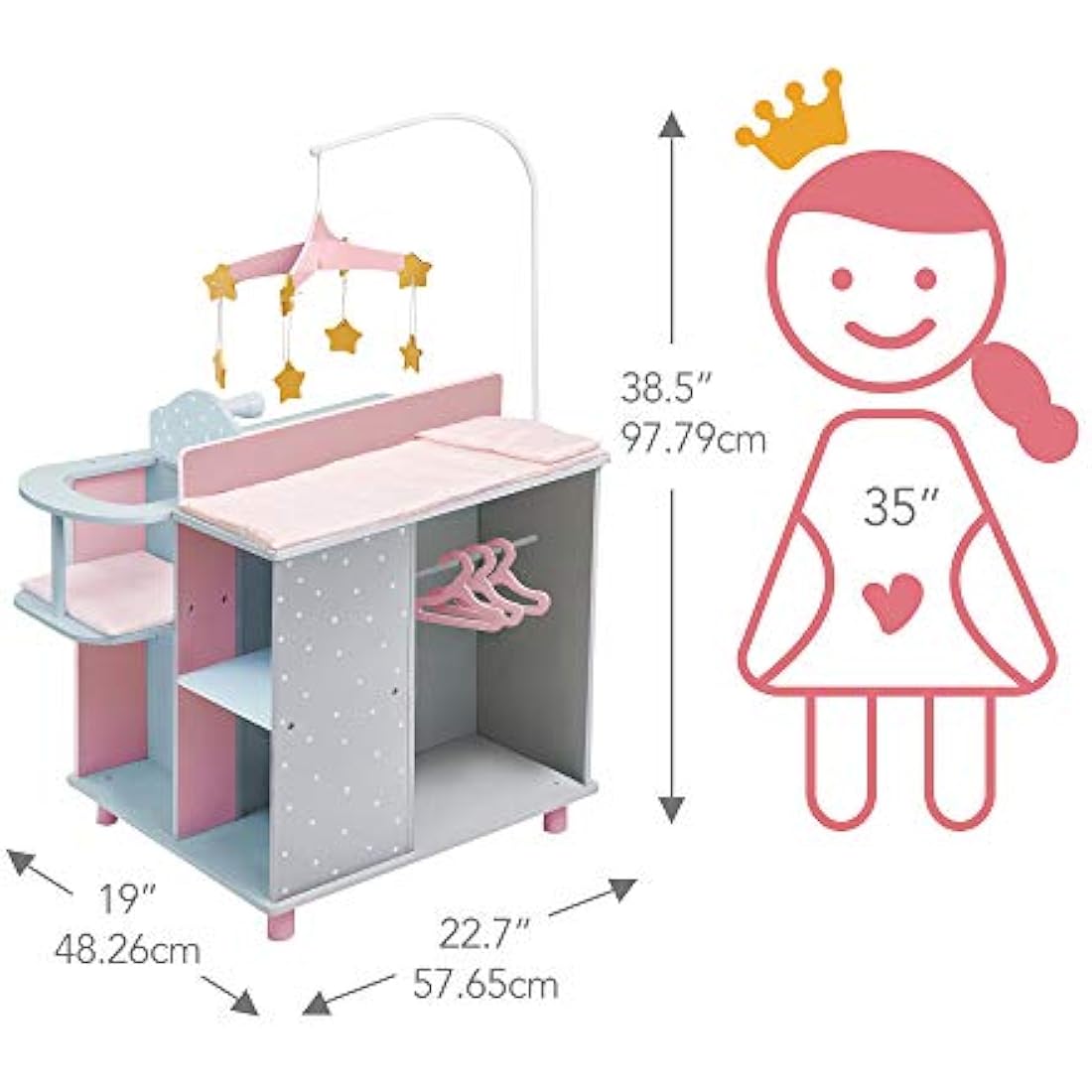 Olivia's Little World 6-in-1 Wooden Baby Doll Nursery Changing Station