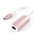 Satechi USB-C Gigabit Ethernet Adapter – Aluminum Network Hub, Rose Gold