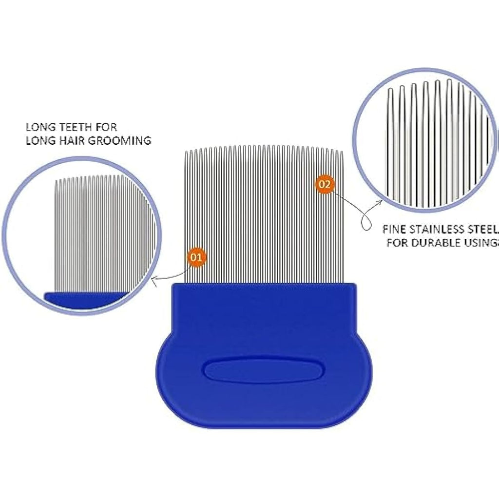 AOSEA 6-Piece Flea Comb Set for Cats and Dogs – Stainless Steel Grooming Kit