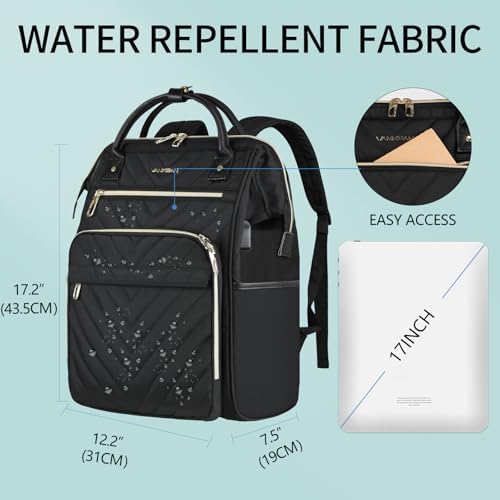 VANKEAN 17.3 Inch Laptop Backpack | Waterproof RFID Travel Daypack