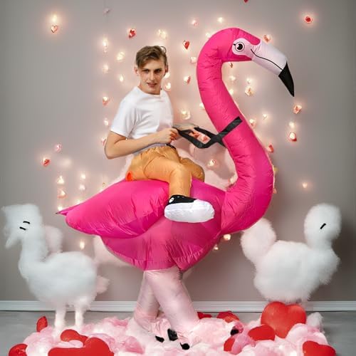 JASHKE Inflatable Flamingo Costume – Adult Halloween Fancy Dress Suit