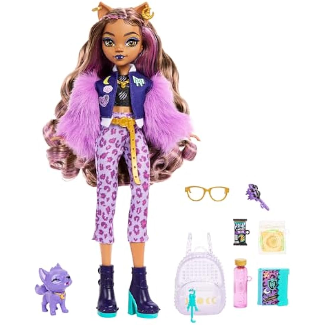 Monster High Clawdeen Wolf Fashion Doll with Pet Crescent and Accessories