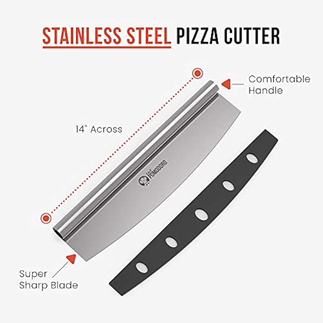 Chef Pomodoro Aluminum Pizza Peel with Foldable Wood Handle and Cutter