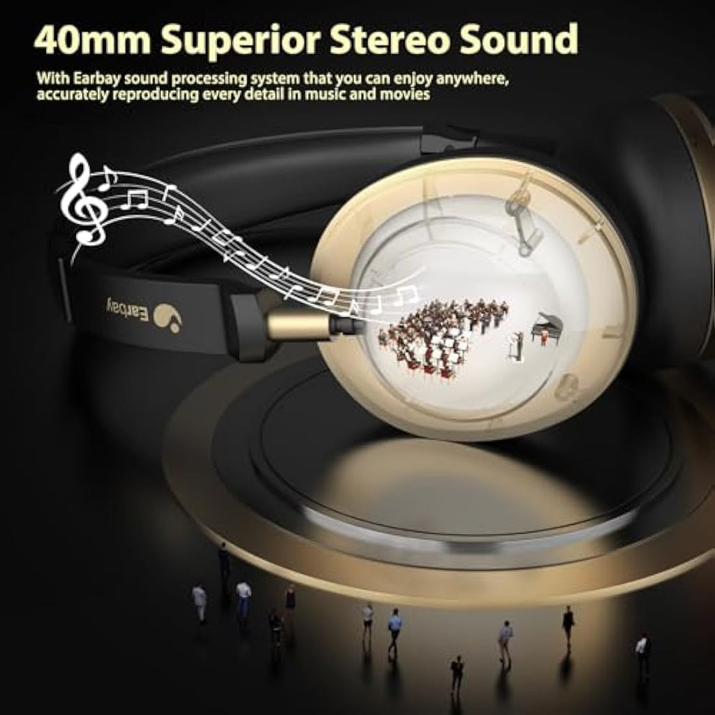 Earbay Wireless Bluetooth Headset with AI Noise Canceling & Charging Dock