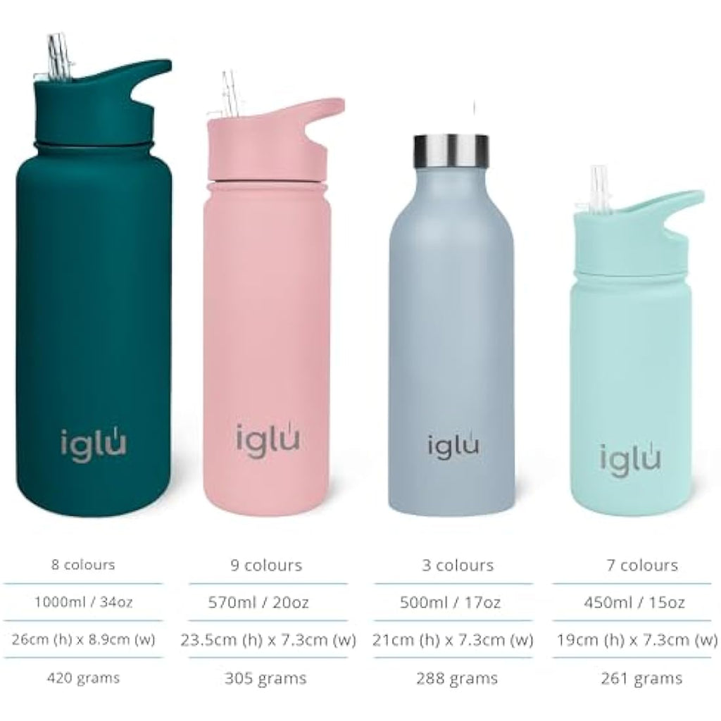 iglu 1L Insulated Stainless Steel Water Bottle – Ocean Teal