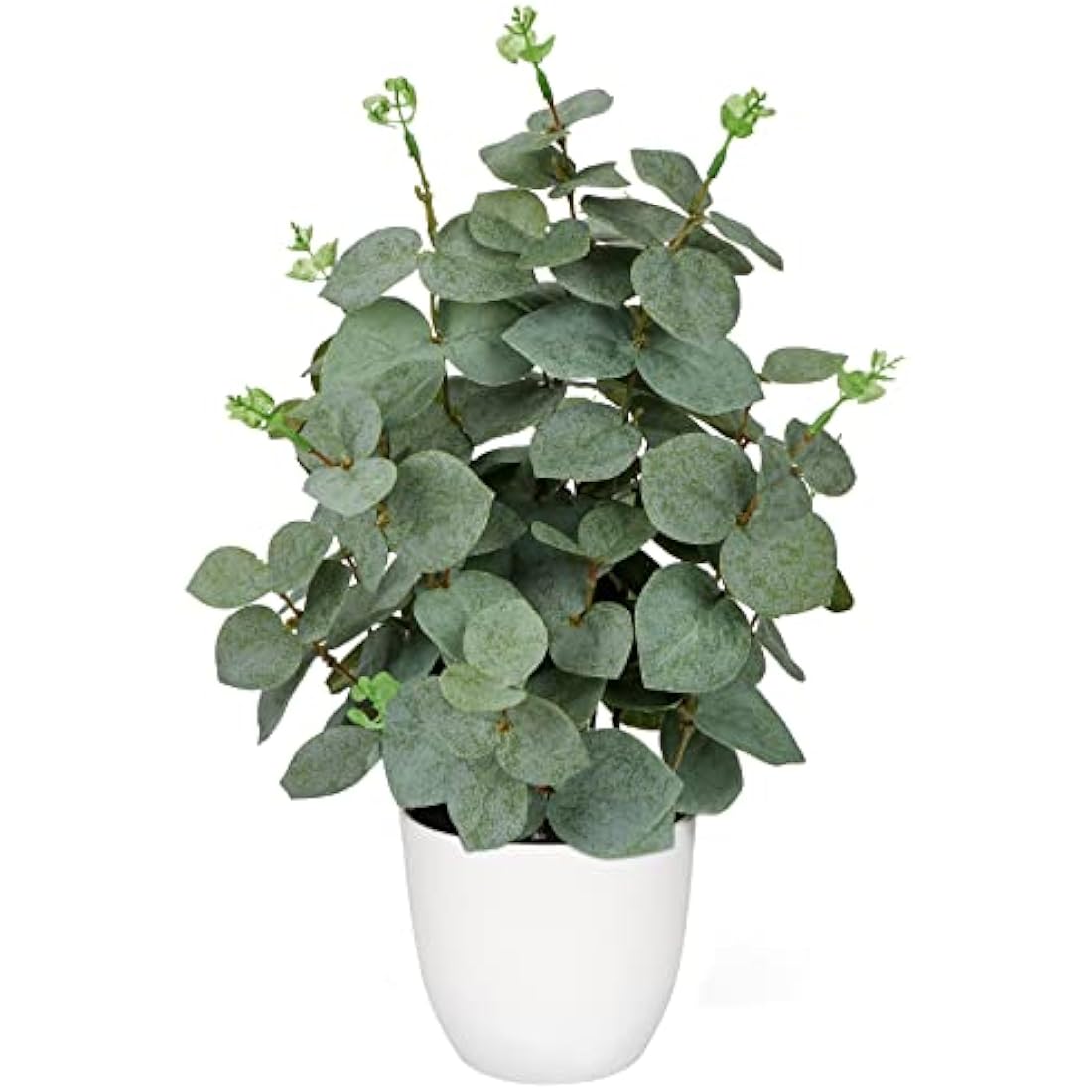 Artificial Eucalyptus Plant in White Pot - 36cm Faux Greenery