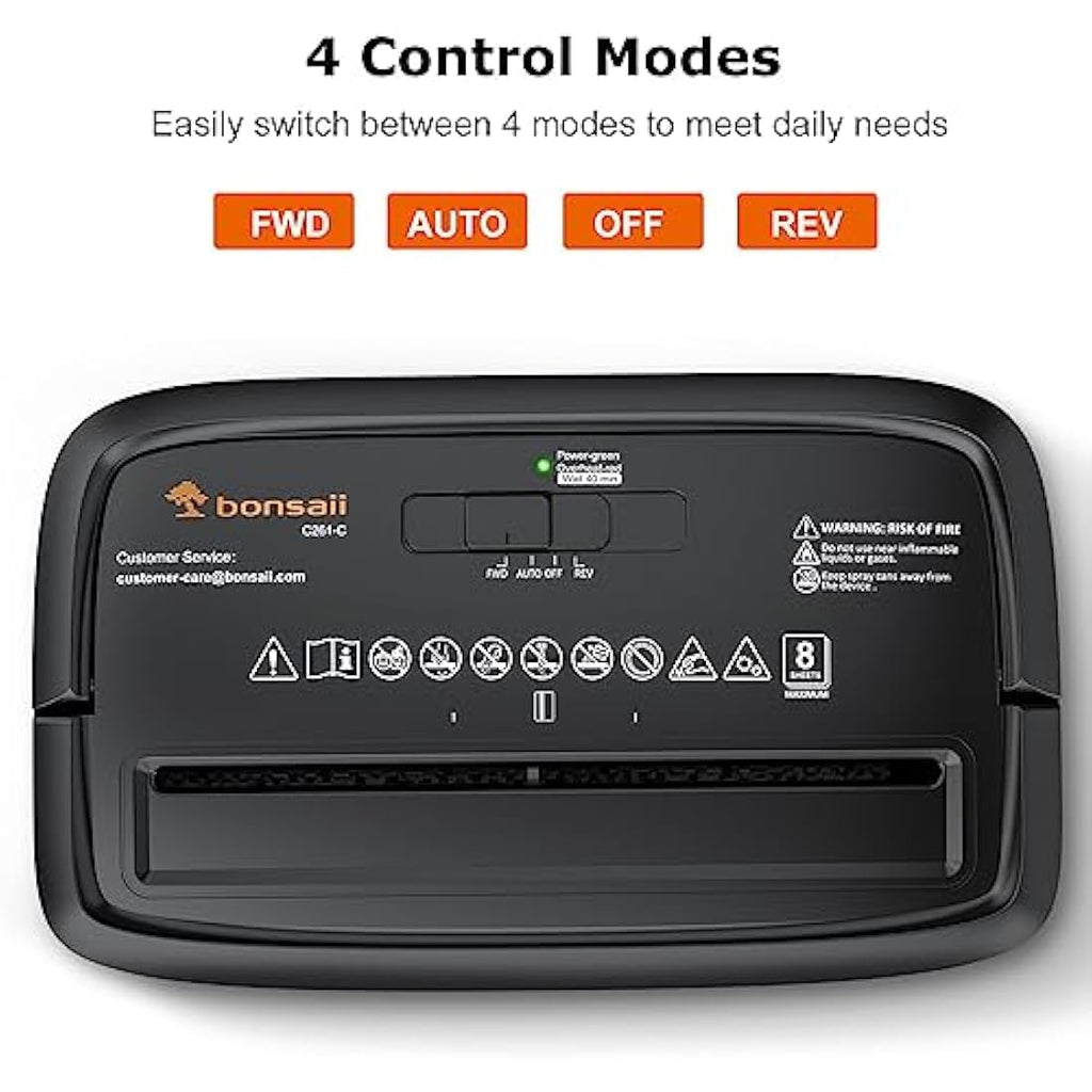 Bonsaii 8-Sheet Cross-Cut Paper Shredder | P-4 Security Home Office (C261-C)