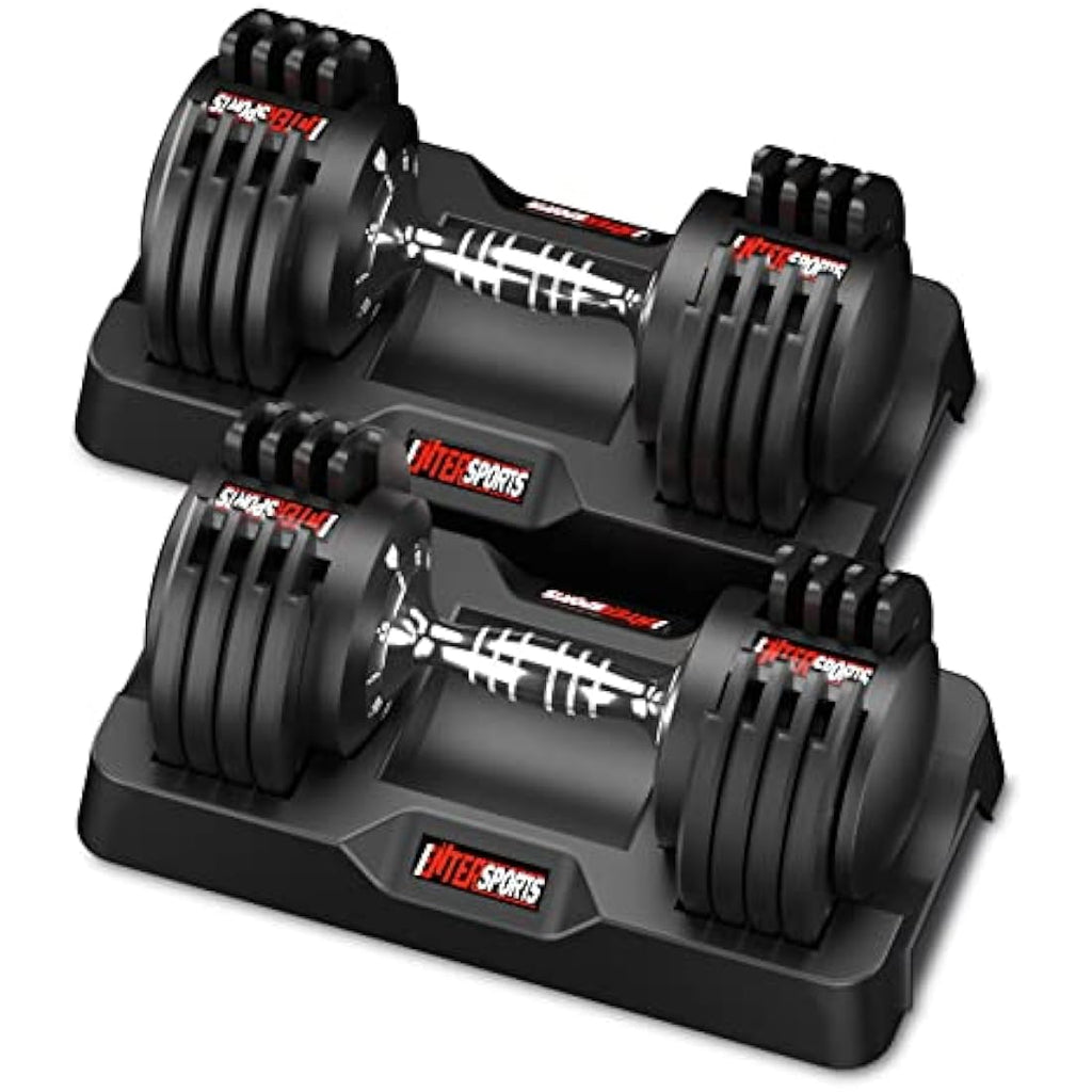 EnterSports Adjustable Dumbbells | 12kg Home Gym Strength Training