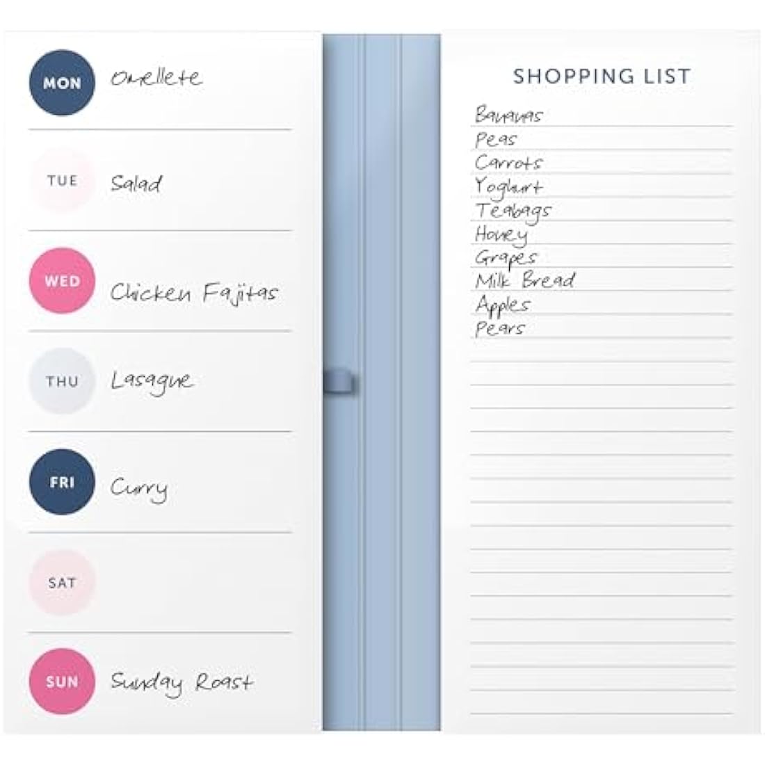 Busy B Navy Spot Weekly Meal Planner | Magnetic Kitchen Shopping List