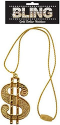 Gold Dollar Sign Necklace – 70s Pimp Fancy Dress Chain