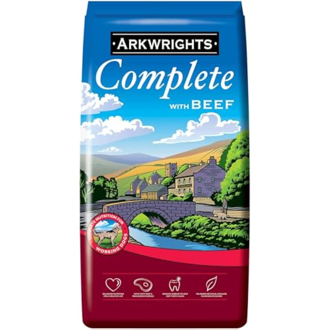 Arkwrights Complete Beef Dry Dog Food for Working Adult Dogs - 15kg