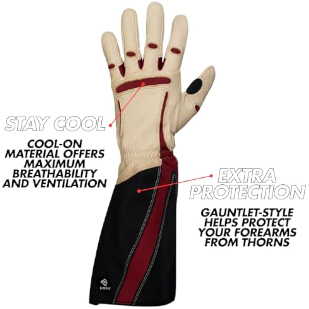 Bionic Women's Rose Gardening Gloves – Thorn Proof Goatskin Leather