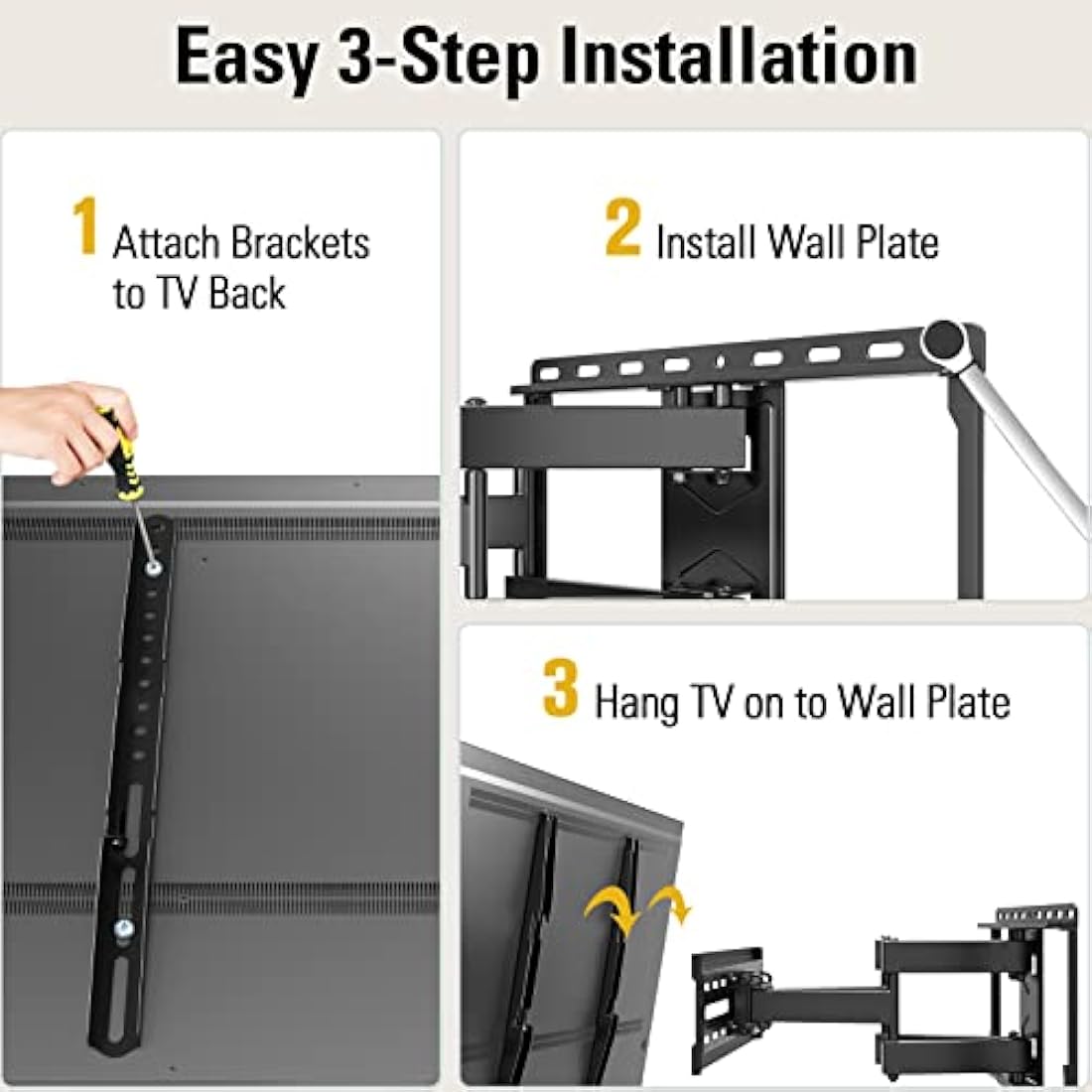 Mounting Dream Full Motion TV Wall Mount for 26-65 Inch TVs | VESA 400x400
