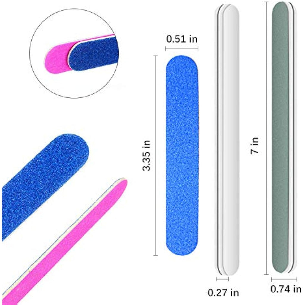 100 Pcs Disposable Nail Files | 180/240 Grit Emery Boards