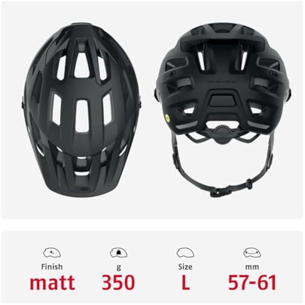ABUS Moventor 2.0 MIPS MTB Helmet – All-Mountain Off-Road Velvet Black