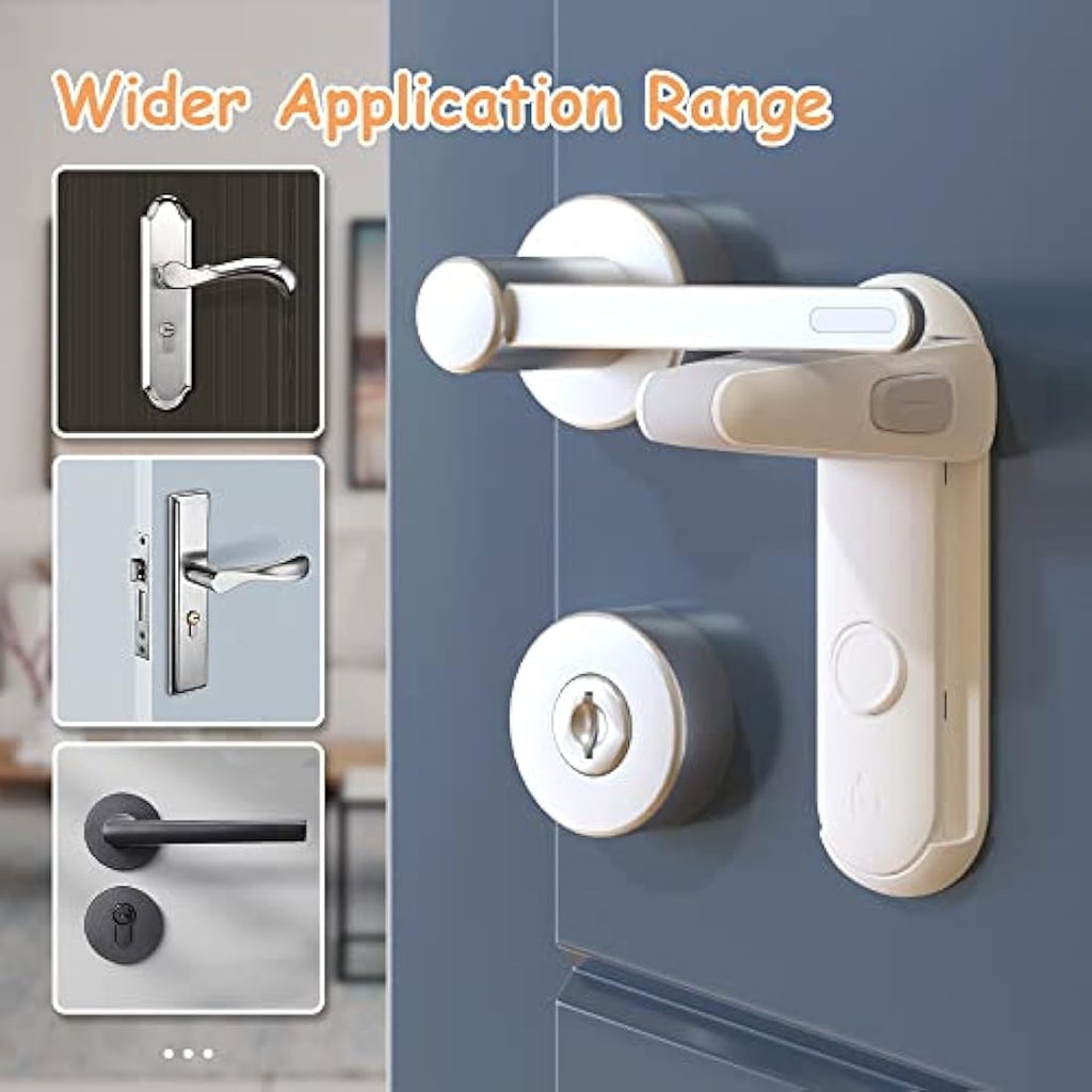 SAFELON Door Lever Locks for Childproof & Petproof - 2 Pack White