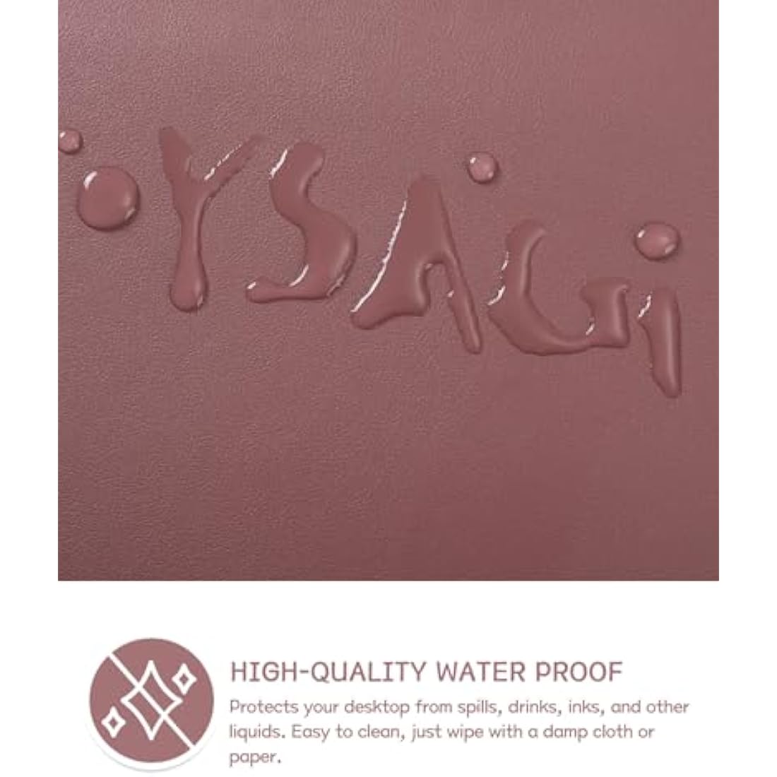 YSAGi PVC Leather Desk Pad – Waterproof Non-Slip Writing Mat, Dark Pink