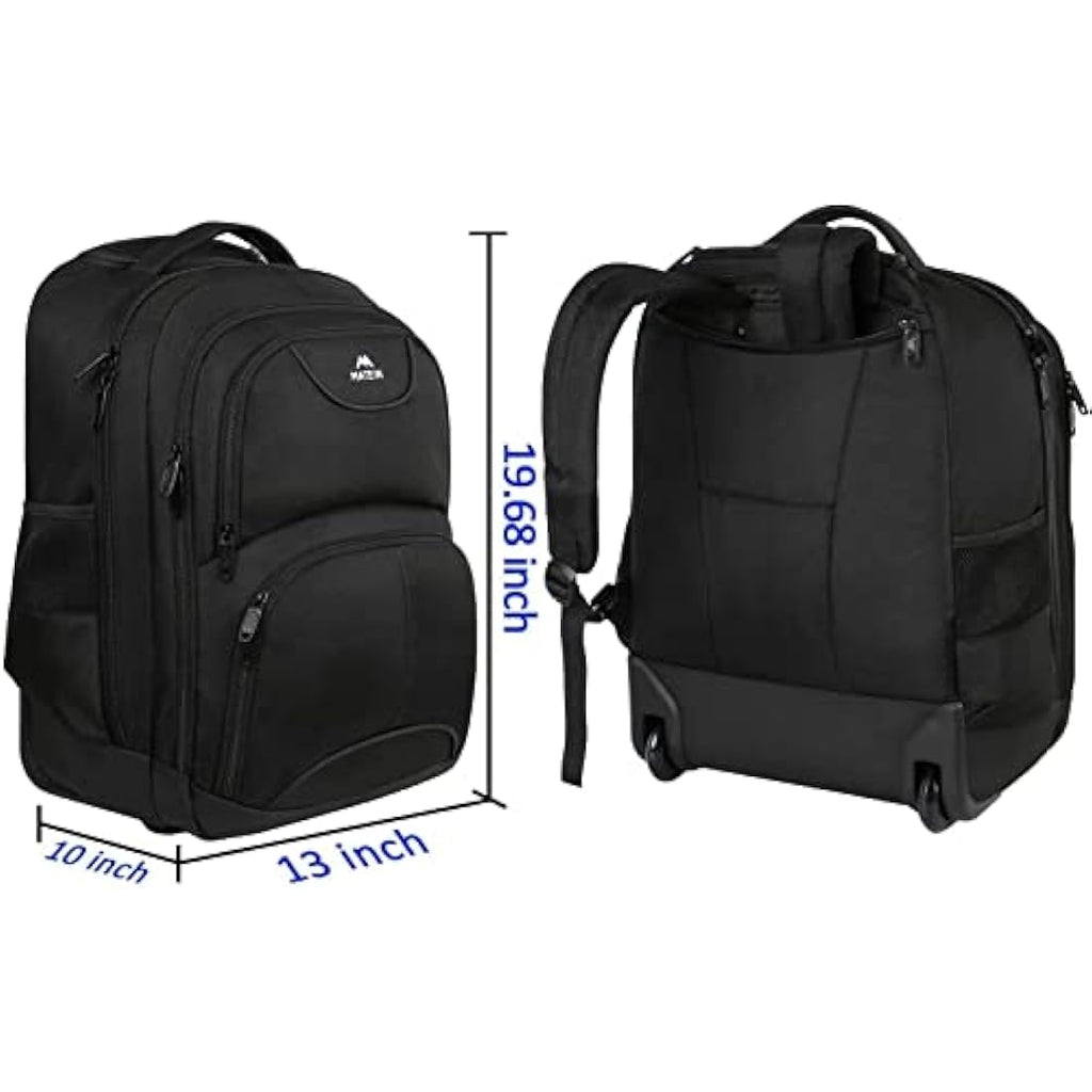MATEIN Rolling Laptop Backpack | 17 Inch Wheeled Travel Bag – Black