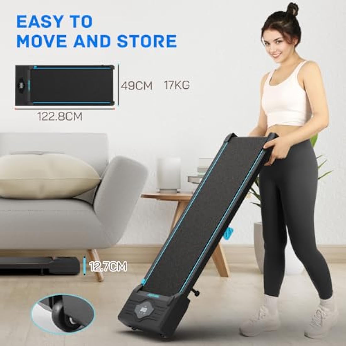 Jolof Store Under Desk Walking Pad – Compact Treadmill with LED Display
